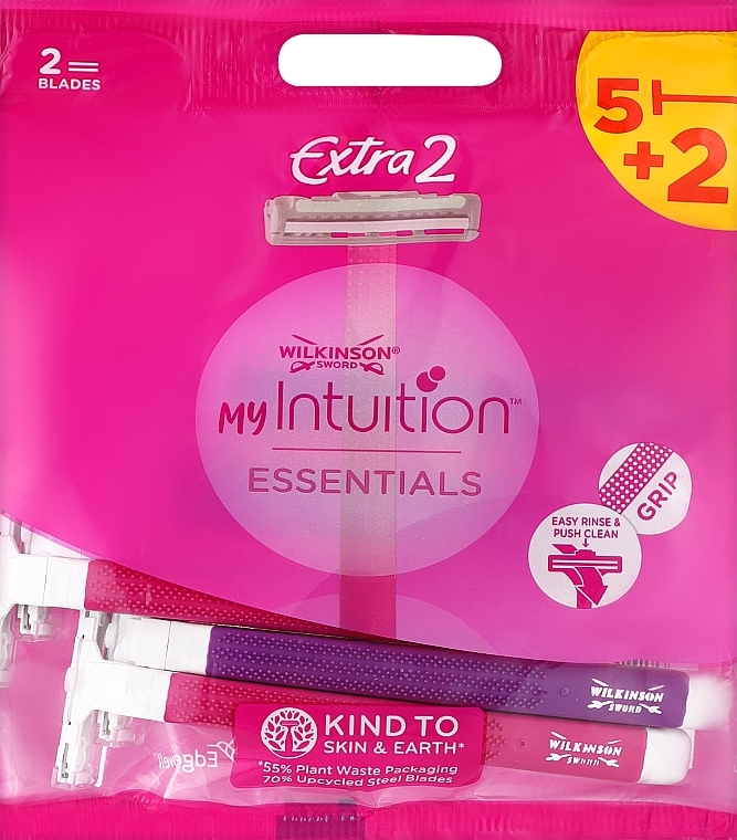 Одноразові станки 5 + 2 шт. - Wilkinson Sword Extra 2 My Intuition Essentials — фото N1