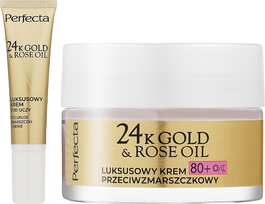 Набір - Perfecta 24K Gold & Rose Oil 80+ (f/cr/50ml + eye/cr/15ml) — фото N2