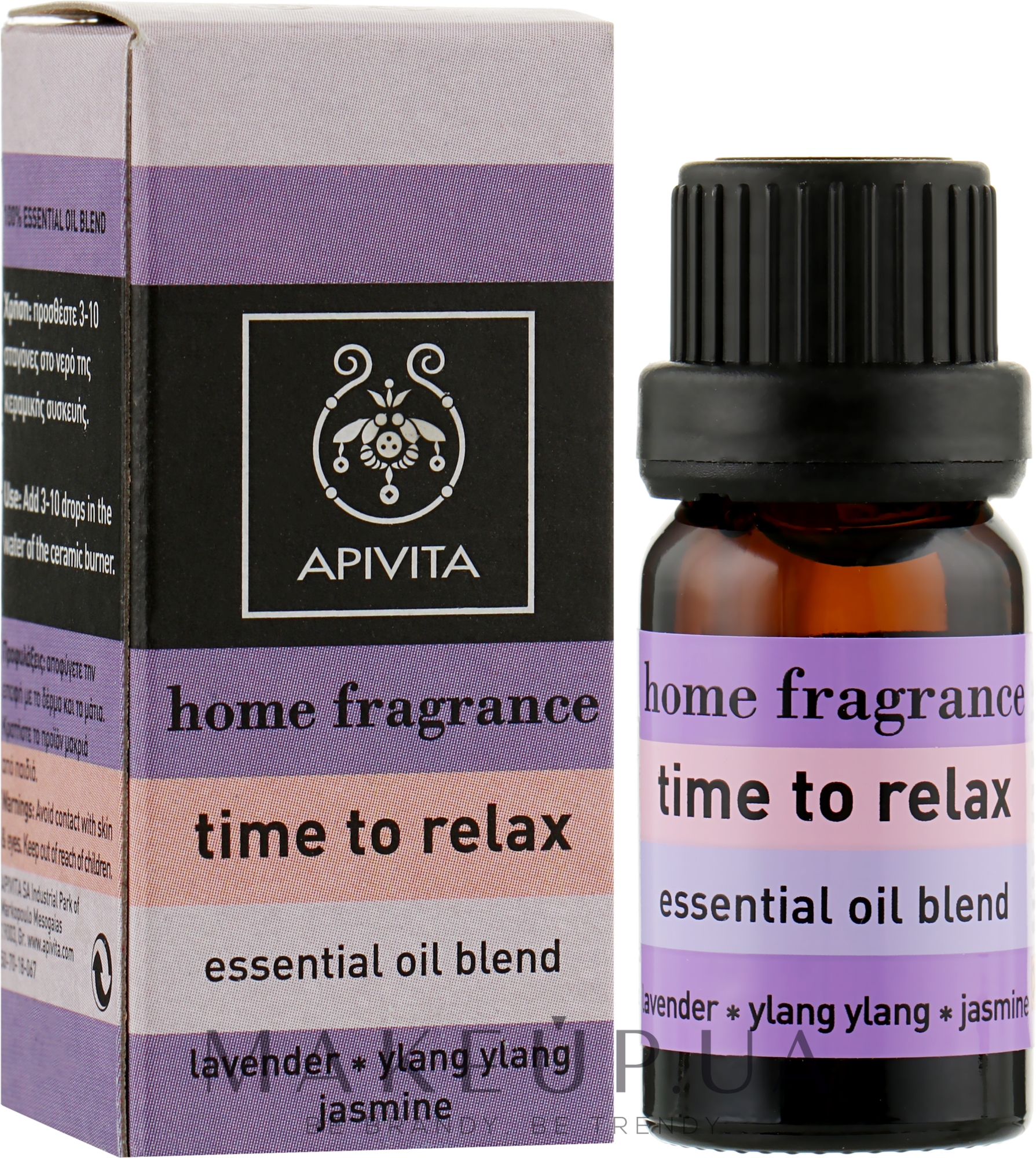 Композиция эфирных масел "Релаксация" - Apivita Aromatherapy Essential Oil Time to Relax  — фото 10ml