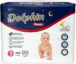 Парфумерія, косметика Дитячі підгузки-трусики 3 Midi, 4-9 кг, 34 шт. - Dolphin