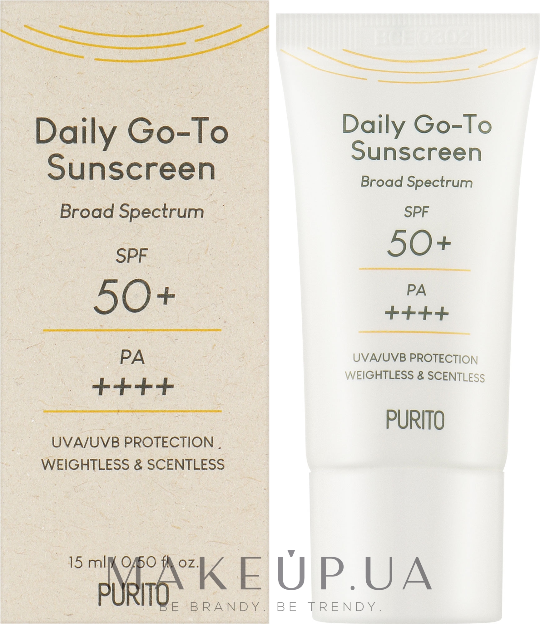 Сонцезахисний крем для обличчя - Purito Daily Go-To Sunscreen Travel Size — фото 15ml