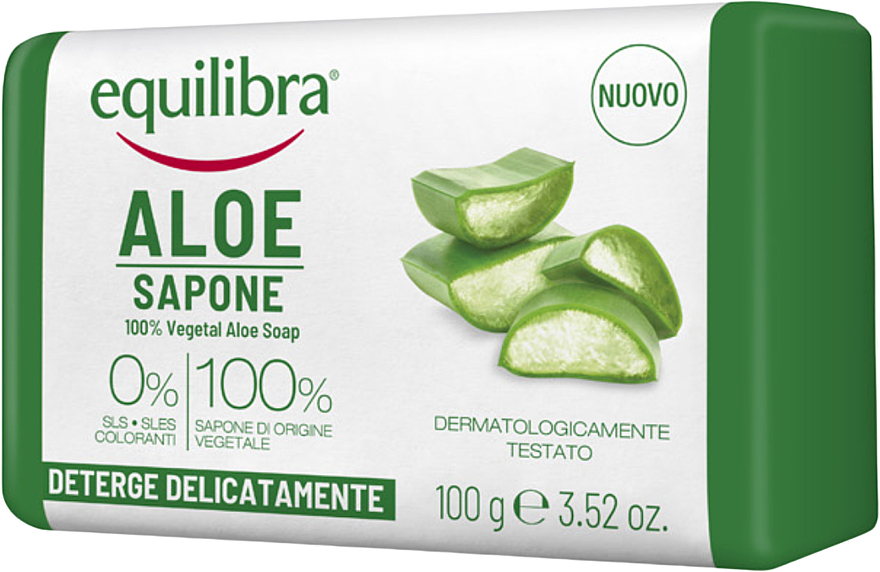 Мило для тіла, натуральне - Equilibra Aloe Line Natural Soap — фото N2