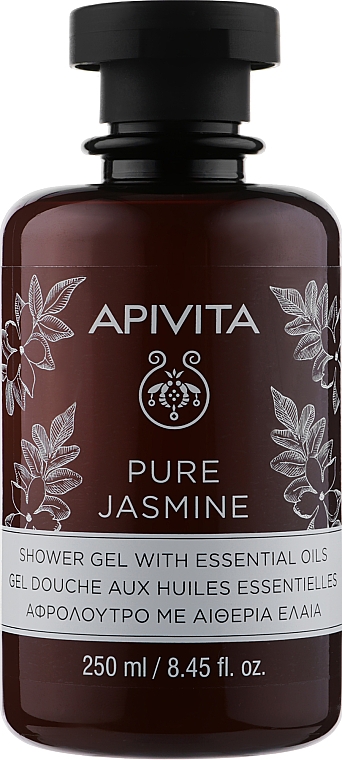Гель для душа натуральный жасмин с эфирными маслами - Apivita Pure Jasmine Showergel with Essential Oils — фото N2
