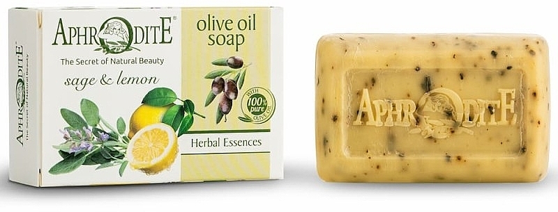 Оливковое мыло с маслом лимона и шалфея - Aphrodite Olive Oil Soap With Lemon & Sage