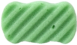 Спонж для тіла із зеленим чаєм, хвиля - EurasiaPro Konjac Sponge Wave Green — фото N1