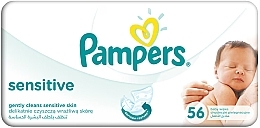 Детские влажные салфетки Sensitive, сменный блок 56 шт. - Pampers Baby Wipes — фото N2