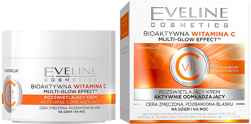 Активно омолоджувальний крем ""Біоактивний вітамін С" для вирівнювання кольору обличчя - Eveline Cosmetics Bioactive Vitamin C Brightening Cream
