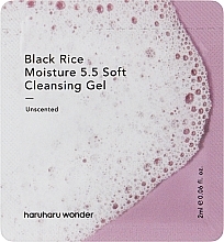 Ніжний гель для вмивання з екстрактом чорного рису - Haruharu Wonder Black Rice Moisture 5.5 Soft Cleansing Gel (пробник) — фото N1