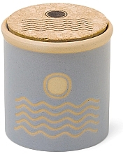 Ароматическая свеча "Морская замша", голубая - Paddywax Dune Ceramic Candle Blue Saltwater Suede — фото N1