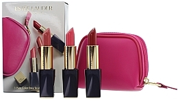 Духи, Парфюмерия, косметика Набор - Estee Lauder 3 Pure Color Envy Sculpting Lipsticks (lipstick/3x3.5g + bag)