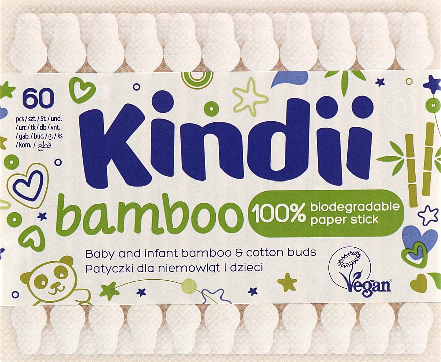 Ватные палочки для младенцев и детей - Kindii Bamboo Cotton Buds