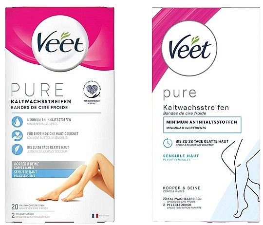 Воскові смужки для чутливої шкіри ніг і тіла - Veet Hair Removal Strips Sensitive Skin — фото N2