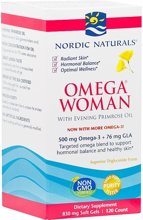 Пищевая добавка с маслом примулы вечерней для женщин "Омега-3" - Nordic Naturals Omega  — фото N2
