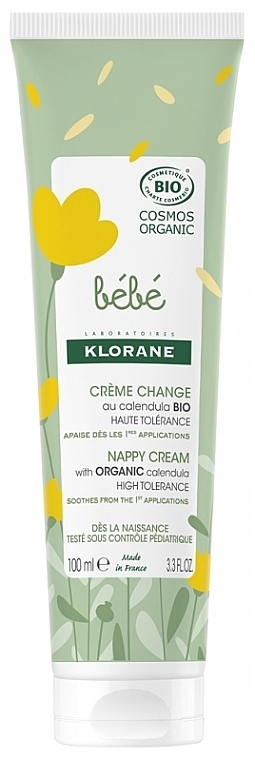 Детский крем под подгузник с органической календулой - Klorane Bebe Nappy Cream with Organic Calendula — фото N1
