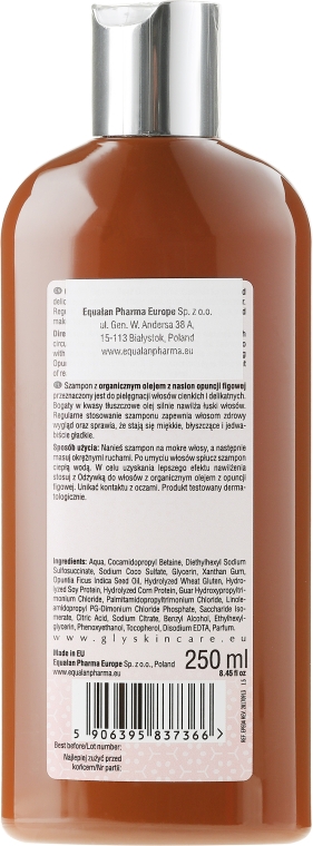 Шампунь с органическим маслом опунции - GlySkinCare Organic Opuntia Oil Shampoo — фото N2