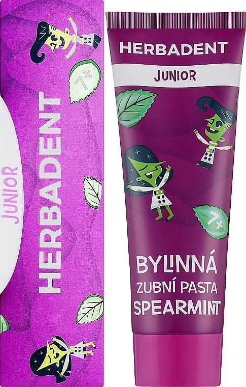 Зубная паста для подростков свежая мята - Herbadent Junior Herbal Spearmint Toothpaste — фото N2