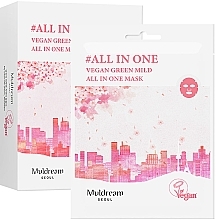 Тканинна маска для чутливої та дуже сухої шкіри - Muldream Vegan Green Mild All In One Mask — фото N2