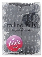 Резинка-браслет для волосся, чорний - Rolling Hills 5 Traceless Hair Elastics Stronger Black — фото N1