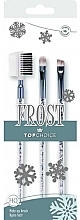 Духи, Парфюмерия, косметика Набор кистей для макияжа "Frost", 38273, 3шт - Top Choice
