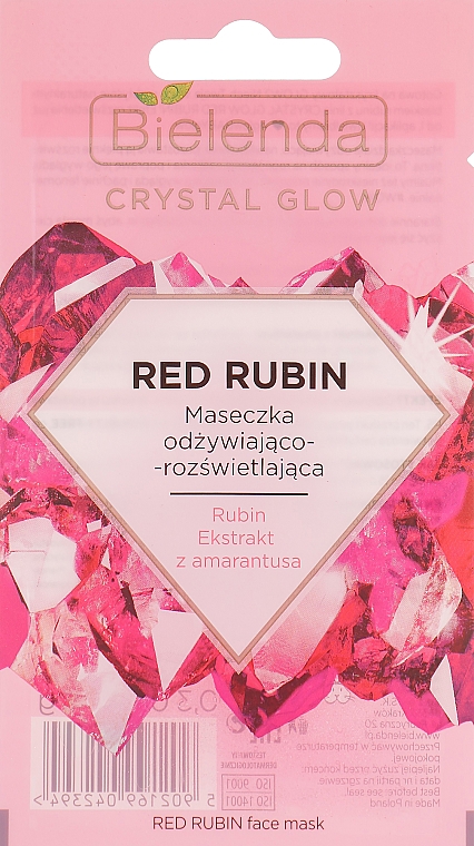 Живильна й освітлювальна маска для обличчя - Bielenda Crystal Glow Red Rubin — фото N1