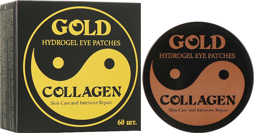 Патчи под глаза гидрогелевые с коллагеном и биозолотом, 60 шт. - Hebei Gold Hydrogel Eye Patches Collagen — фото N3