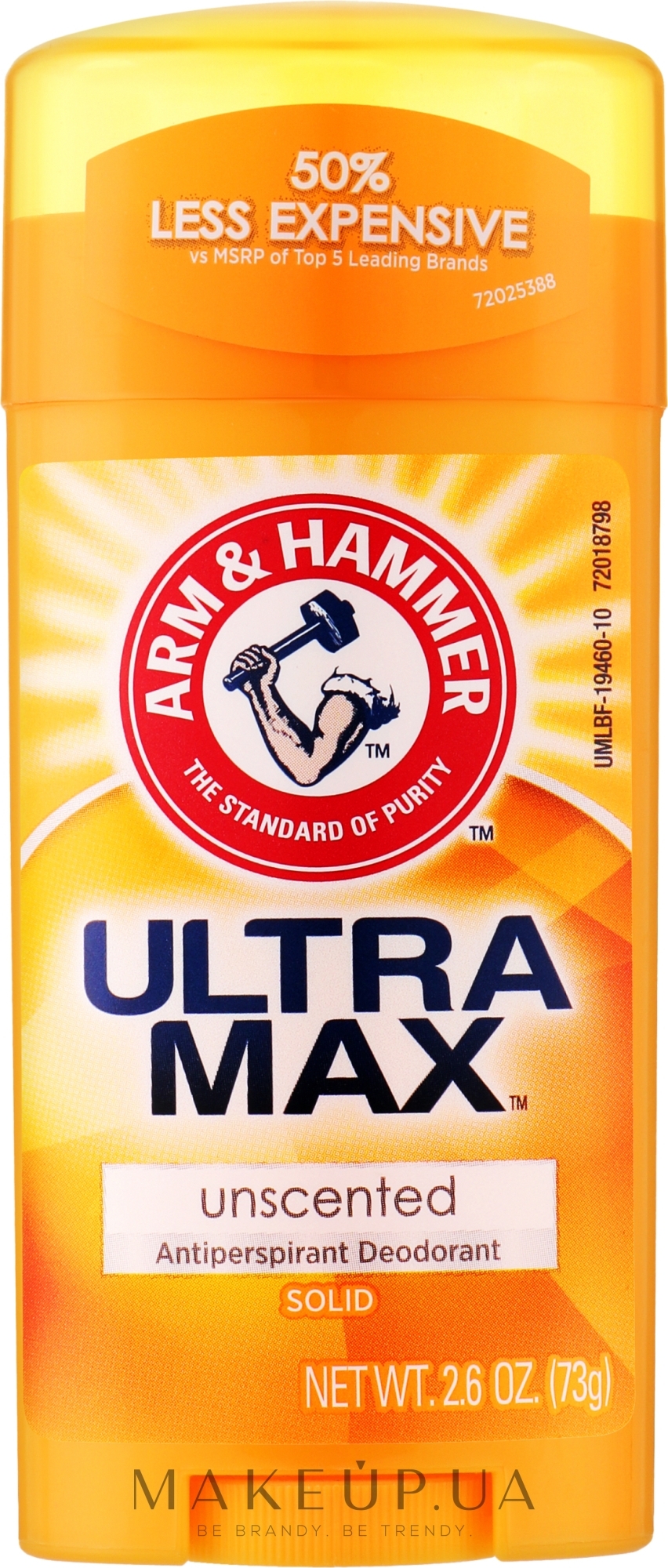 Твердий дезодорант, без запаху - Arm & Hammer Ultra Max Antiperspirant & Doodorant Solid Unscented — фото 73g