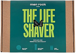 Набор - Men Rock The Life Shaver Sicilian Lime Kit (sh/cr/100ml + sh/br/1pcs + stand/1pcs) — фото N1