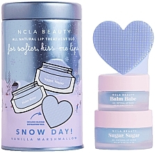 Парфумерія, косметика Набір - NCLA Beauty Snow Day Lip Set (l/balm/10ml + l/scrub/15ml + massager)