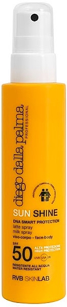 Солнцезащитный спрей-молочко для лица и тела SPF 50 - Diego Dalla Palma Sun Shine Face and Body Milk Spray — фото N1