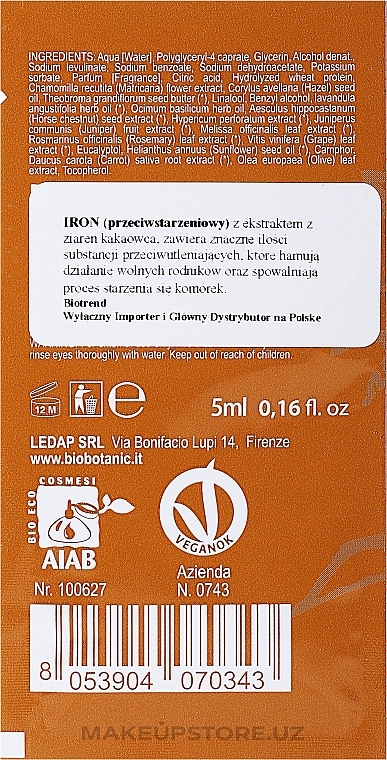 Эфирное масло "Какао" - BioBotanic BioHealth Iron — фото N2
