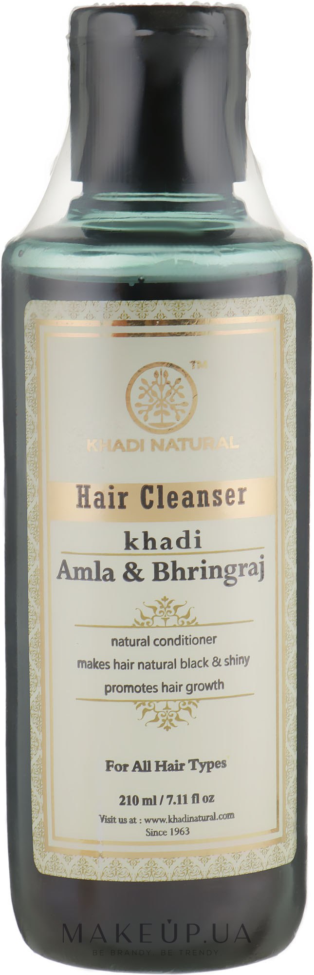 Аюрведичний шампунь "Амла і брингарадж" - Khadi Natural Ayurvedic Amla & Bhringraj Hair Cleanser — фото 210ml