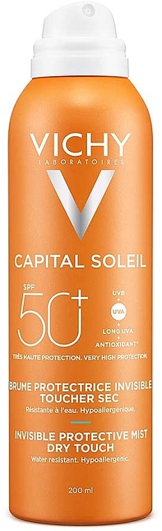 УЦЕНКА Солнцезащитный увлажняющий водостойкий спрей-вуаль SPF50 - Vichy Capital Soleil SPF 50 Invisible Hydrating Mist * — фото N1