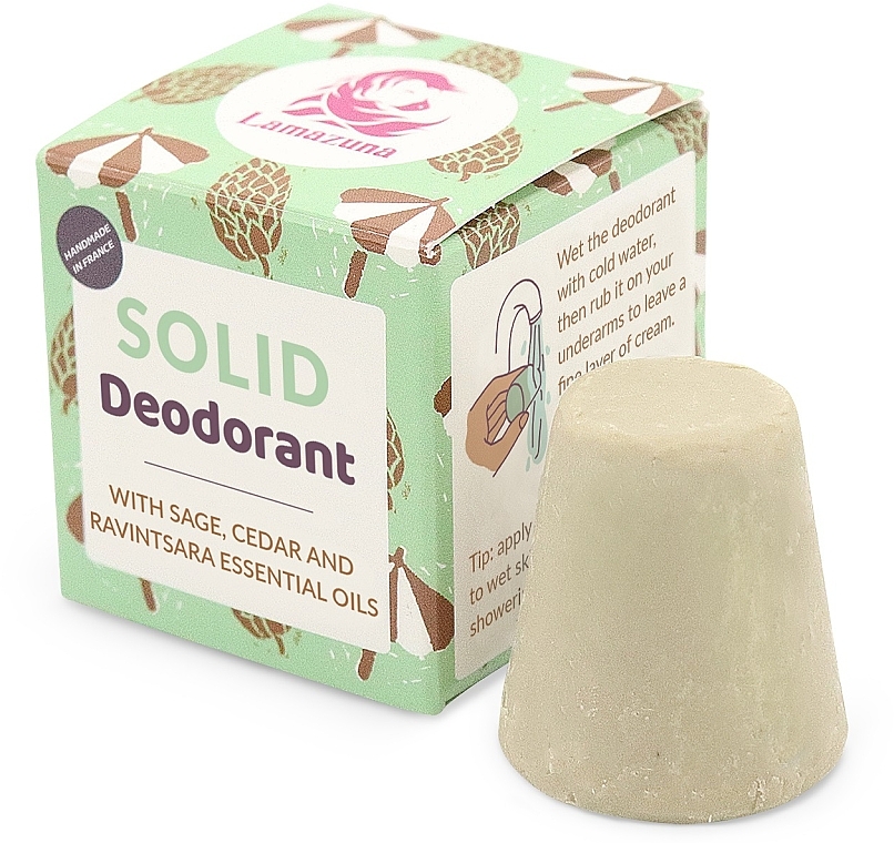 Твердый дезодорант для тела "Шалфей, кедр и равинцара" - Lamazuna Solid Deodorant With Sage, Cedar & Ravintsara — фото N1