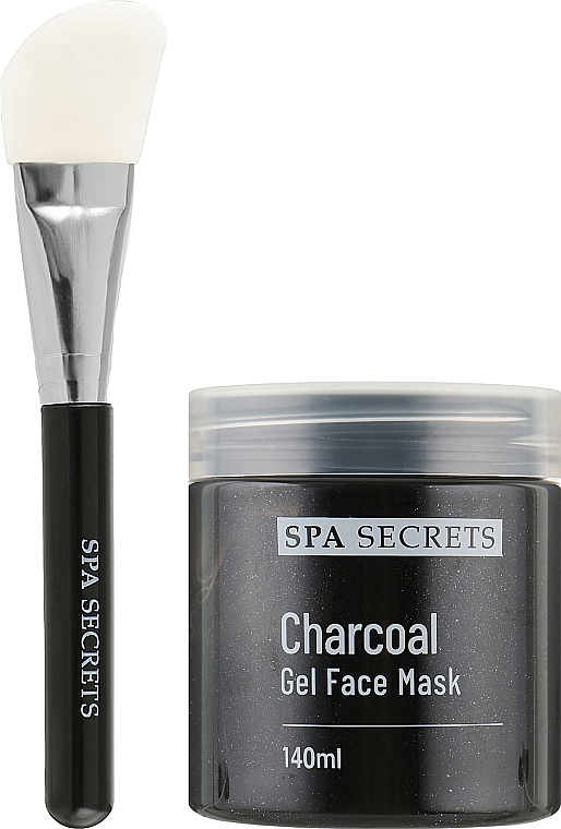 Набор - Spa Secrets Charcoal Gel Face Mask (mask/140ml + brush/mask/1pcs) — фото N2