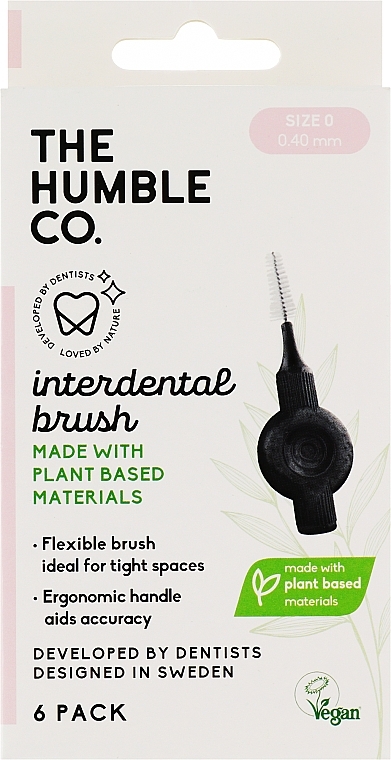 Межзубные интердентальные ершики, 0.40 мм, розовые, 6 шт - The Humble Co Interdental Brush — фото N1