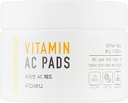 Парфумерія, косметика УЦІНКА  Пілінг-диски для очищення шкіри обличчя - A Pieu Vitamin AC Pad *