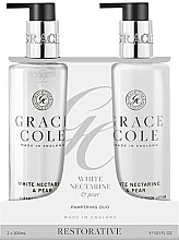 Набор - Grace Cole White Nectarine & Pear (h/wash/300ml + h/lot/300ml) — фото N1