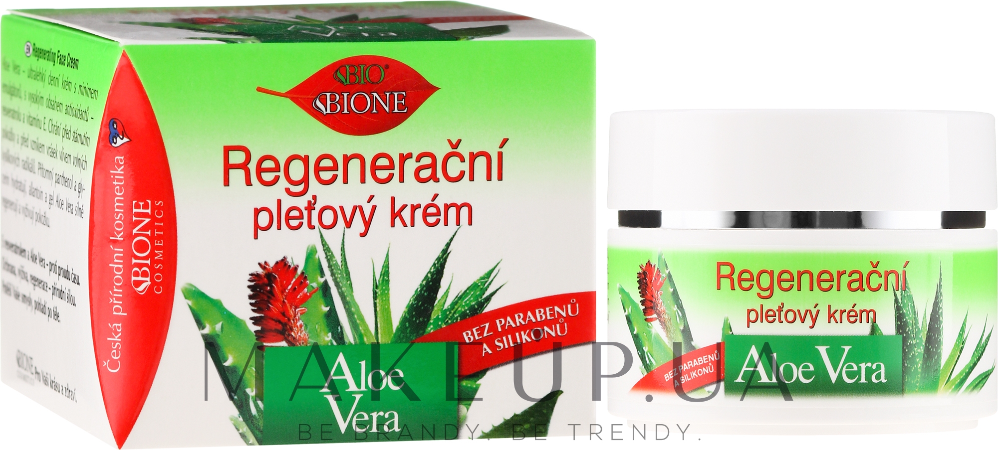 Крем для лица восстанавливающий - Bione Cosmetics Aloe Vera Regenerative Facial Cream — фото 51ml