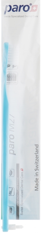 Дитяча зубна щітка "M27", блакитна - Paro Swiss Isola F (поліетиленова упаковка)