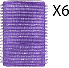 Бигуди-липучки для волос 32мм, 70799, 6 шт, фиолетовые 1 - Deni Carte — фото N1