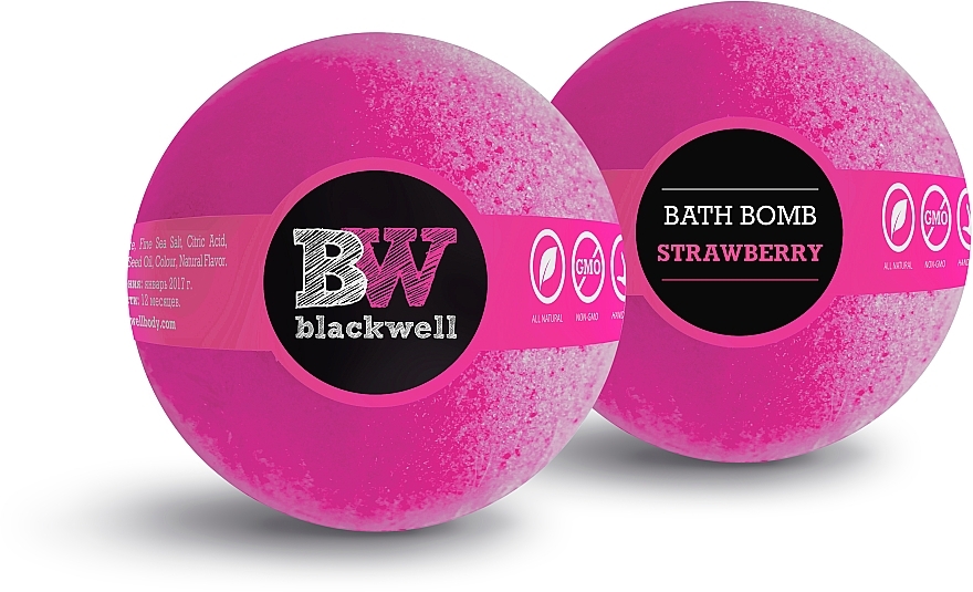 Бомбочка для ванны "Клубника" - Blackwell Bath Bomb Strawberry — фото N2