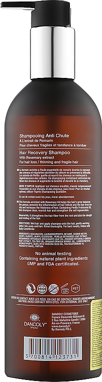 Шампунь от выпадения волос с экстрактом розмарина - Angel Professional Black Angel For Men Hair Recovery Shampoo — фото N2