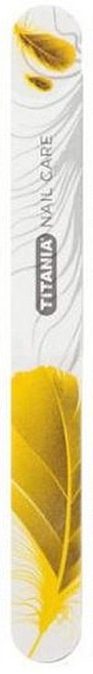 Пилка для ногтей "Перо", 17,8 см, двухсторонняя 180/220 грит, 1221 B, желтая - Titania — фото N1