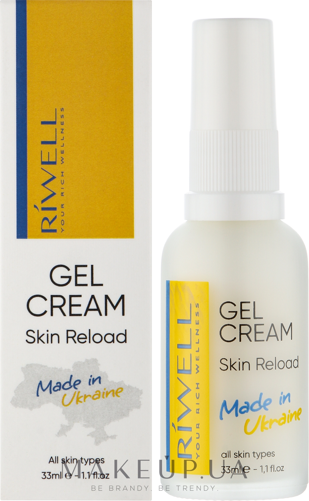 Гель-крем с софольянсом, ниацинамидом, центеллой и биодоступной серой - Riwell Skin Reload Gel Cream — фото 33ml
