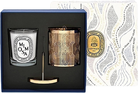 Набор - Diptyque Mimosa Candle Lantern Holiday Gift Set (candle/190g + acc/1pc) — фото N3