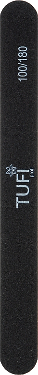 Пилочка для ногтей прямая, 100/180, черная - Tufi Profi Premium — фото N1