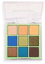 Палетка тіней - Makeup Revolution Neon Heat Eyeshadow Palette Safari Green — фото N2