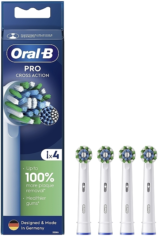 Сменная насадка для электрической зубной щетки, 4 шт. - Oral-B Pro Cross Action White — фото N1