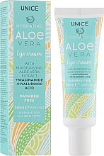 Крем для кожи вокруг глаз с алоэ вера - Unice Hydrating Aloe Vera Eye Cream — фото N2
