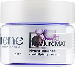 Духи, Парфюмерия, косметика Матирующий крем гидро-баланс - Lirene HyaluroMat Cream SPF 6